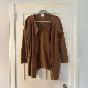 J. Crew Brown Open-Front Cardigan